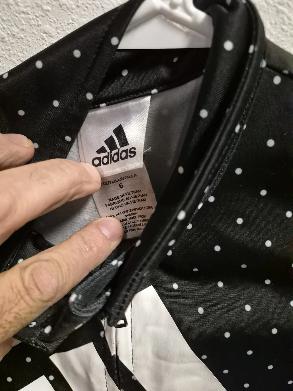 adidas Kids Black Polka Dot Zip Swim Jacket